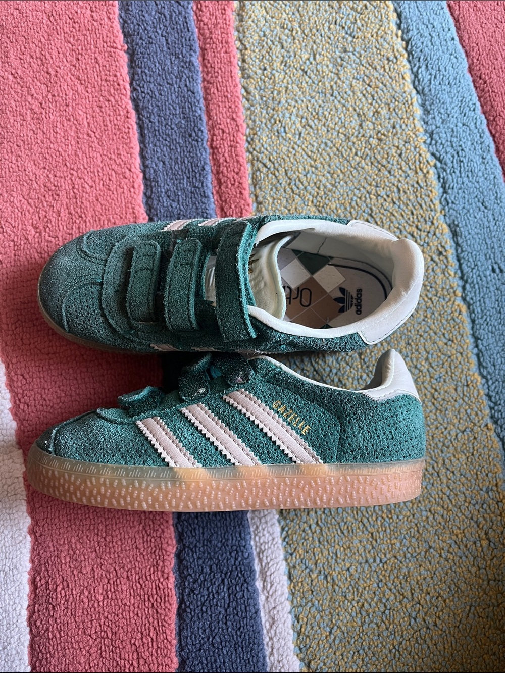 Kids Gazelle Adidas Teal Suede Sneakers| 10k
